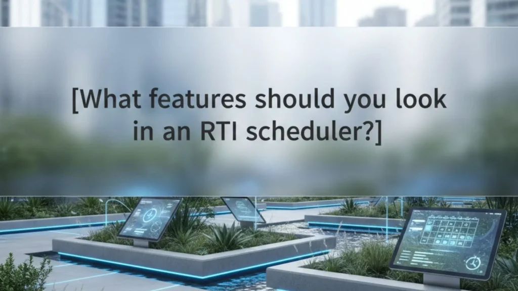 What features should you look for in an RTI scheduler